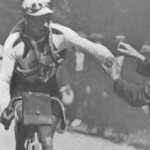 French cyclist Paul Duboc at a checkpoint at Tour de France in 1911