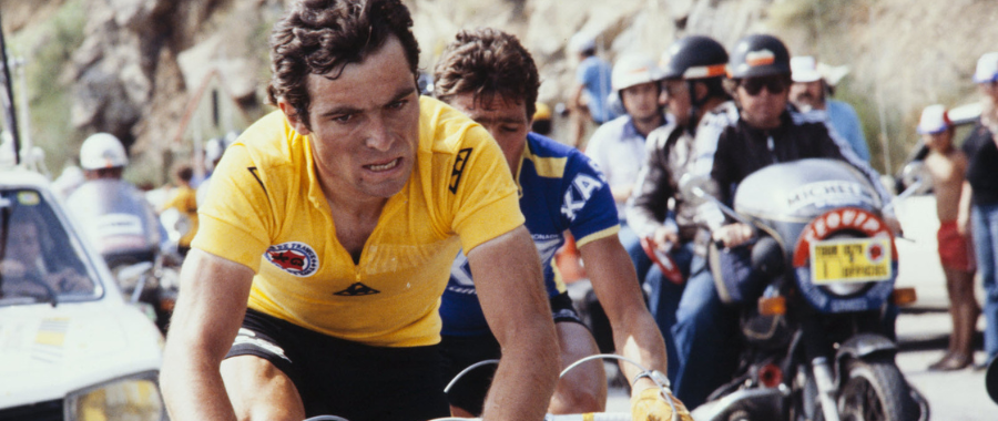 Bernard Hinault in yellow jersey possibly during Tour de France 1979