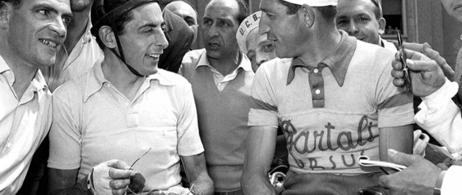 The protagonists of the greatest rivalry in the history of road cycling Fausto Coppi and Gino Bartali